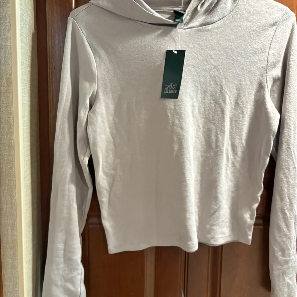 wild fable Beige Hooded Long-Sleeve Top - Picture 1 of 3